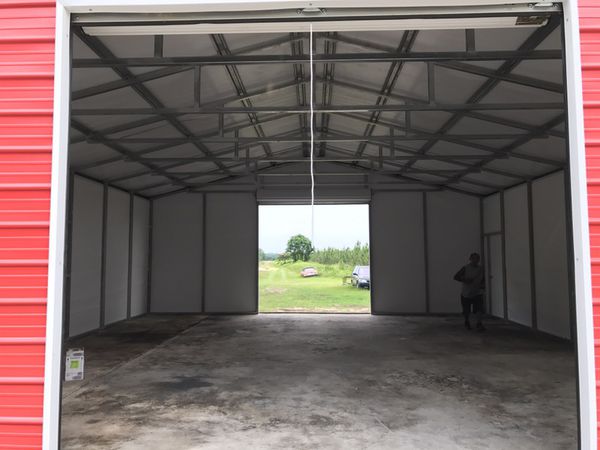 view from interior of metal building