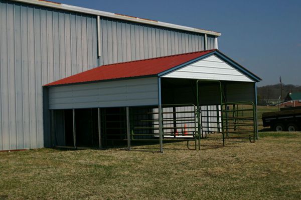 white and red carport